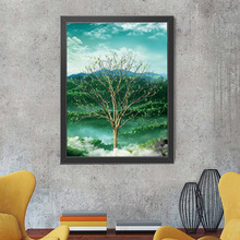 3D立体画四季树风景变图装饰画现代简约卧室客厅餐厅光栅海报挂画