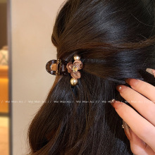 秋冬2024新款小抓夹花朵发夹女后脑勺半抓刘海夹侧边夹子高端头饰