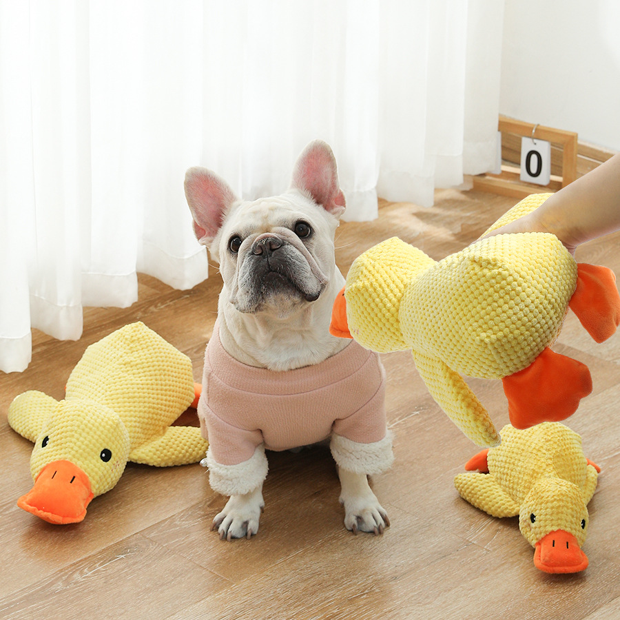 Juguetes para perros, peluches para dormir, patitos amarillos resistentes a mordeduras, juguetes vocales, perros pequeños de tamaño mediano, artefactos para aliviar el aburrimiento de las mascotas image 1