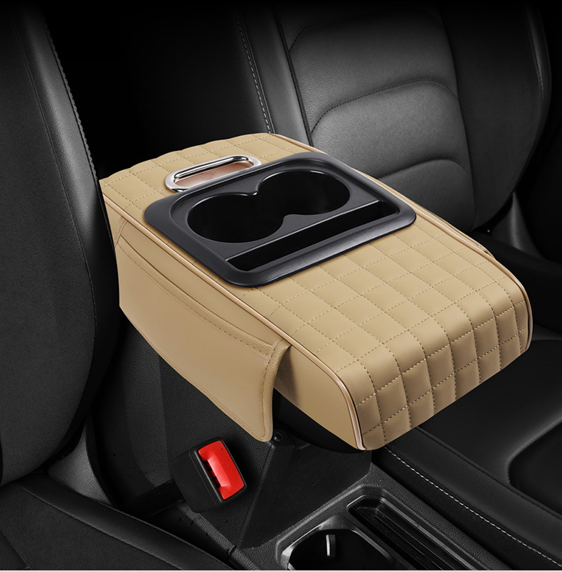 Car Multifunctional Armrest Box Pad Heightening Storage Bag Cup Holder