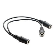 3.5母一分二 转双3.5mm 母一拖二音频线 1母转 母对母 三通音频线