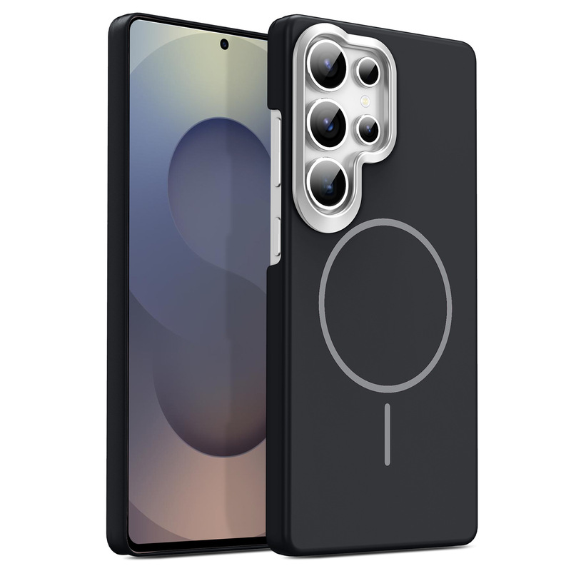 Samsung S26 Ultra skin-feel semi-cover magnetic phone case suitable for Samsung S25Fe, high-end hard protective case S24 Samsung S26 Ultra skin-feel semi-cover magnetic phone case suitable for Samsung S25Fe, high-end hard protective case S24