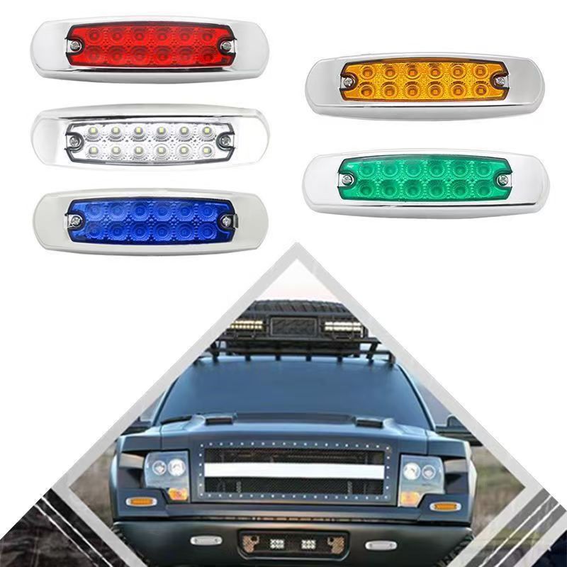 Transfronterizo 12V - 24V12LED lámpara lateral de camión lámpara de esquina lámpara de ancho marco galvanizado lámpara lateral de camión indicador