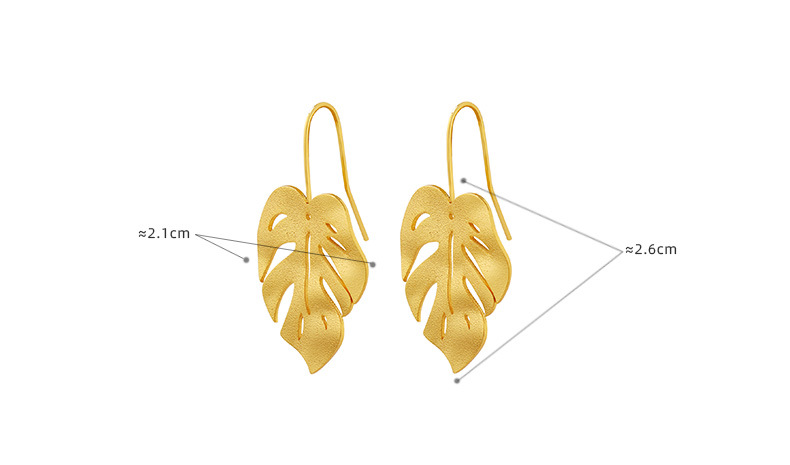 Tropical Leaf Copper Earrings Plating Copper Earrings