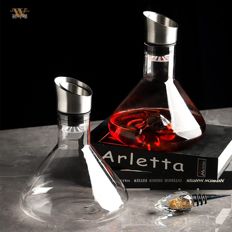 vidrio de cristal grueso vino tinto casa ligera de lujo de alto grado vino dispensador de vino extranjero vino dispensador de vino jar
