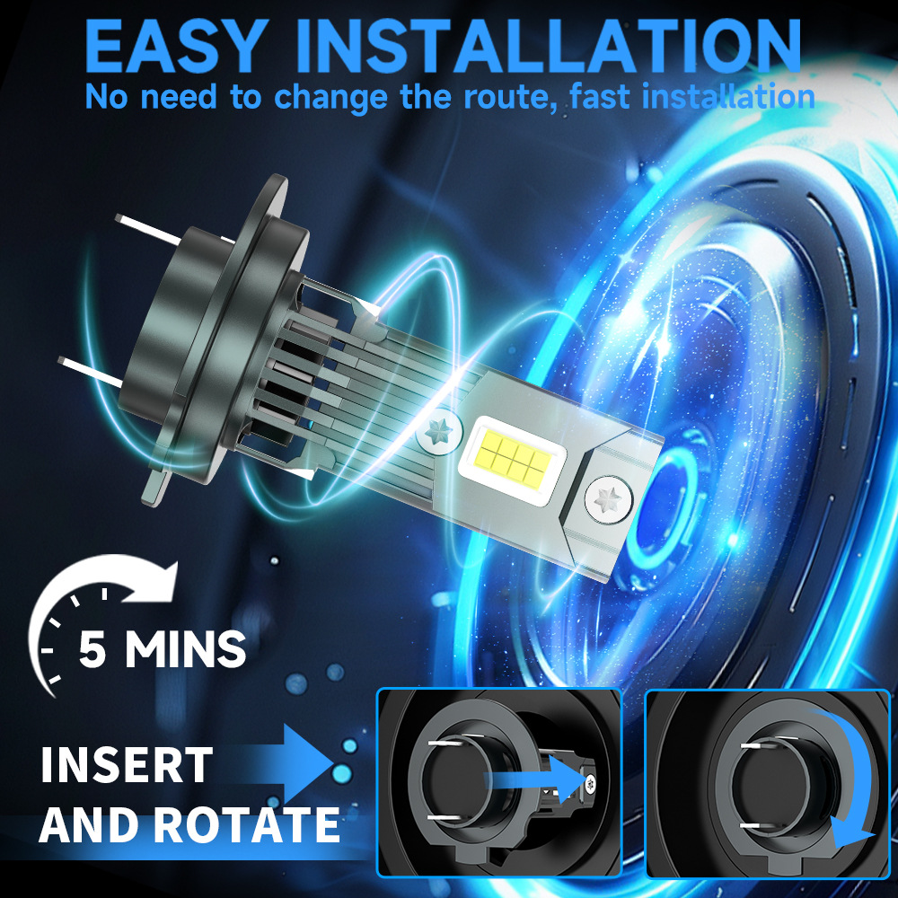 SENROBO transfronterizo venta caliente automóvil condujo faro H7 enchufe directo de alto brillo H4 cerca de alto brillo integrado image 4