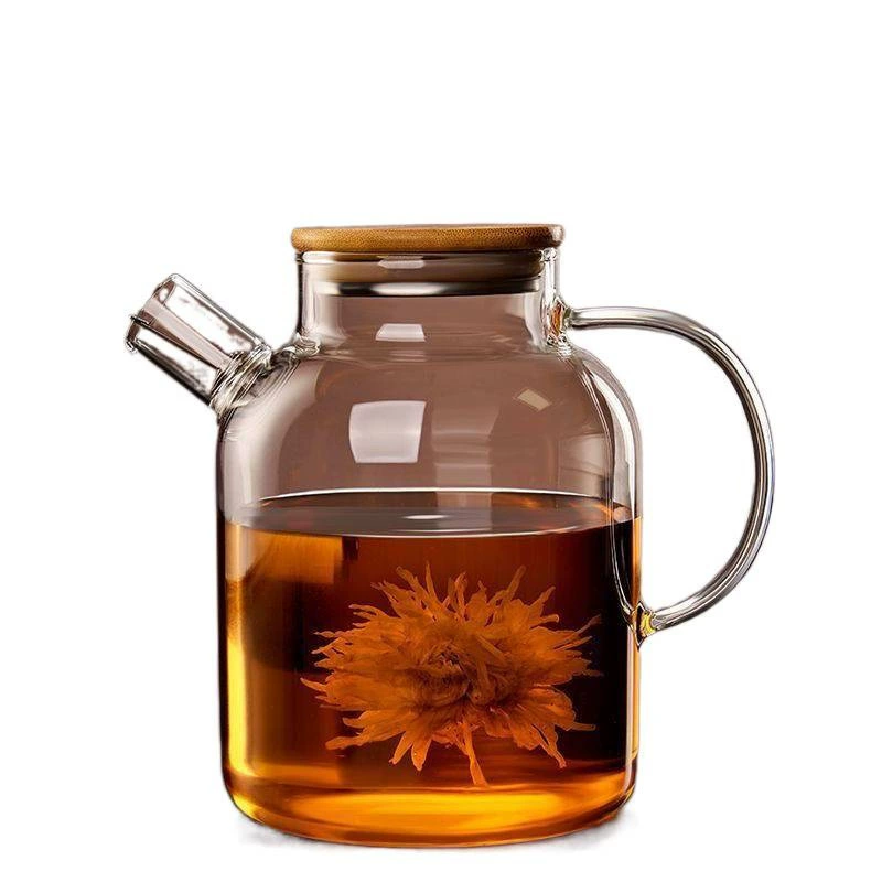 Glass teapot, tea