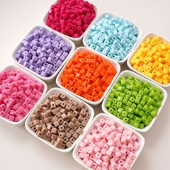 5mm亚克力实色立体方块珠子散珠手工diy串珠手链手机链配饰品配件