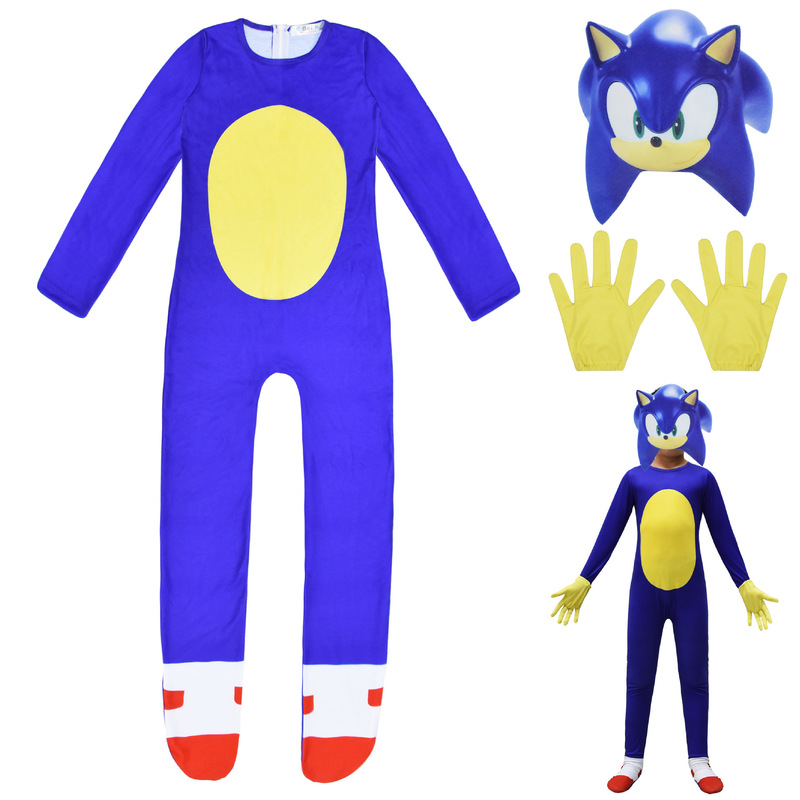Spot Supply Sonic-Sgehog Sonic Holiday Party Character Cosplay Dress up One-Piece Bodysuit