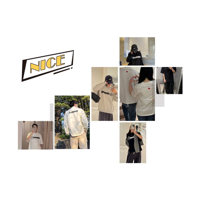 25 New Autumn and Winter Niche Design Minimalist Style Letter Print Round Neck Short-Sleeved T-Shirts for Men and Women