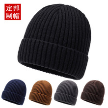 跨境光板毛线帽冬季新款加绒加厚保暖棉帽简约运动骑行套头针织帽
