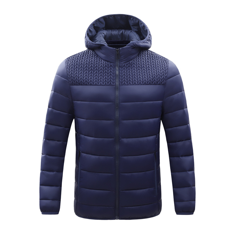 2024 otoño y invierno hombres de algodón grueso chaqueta costilla de moda ocio chaqueta cálida fábrica de chaqueta de algodón transfronteriza al por mayor