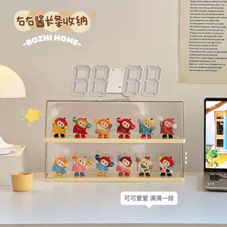 yoyo酱收纳盒透明亚克力盲盒收纳展示架手办展示柜泡泡玛特展示盒