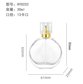 スプレーフラットラウンドガラス香水瓶卸売 50ml100ml バヨネットスプレーボトル包装透明サンプル包装|undefined