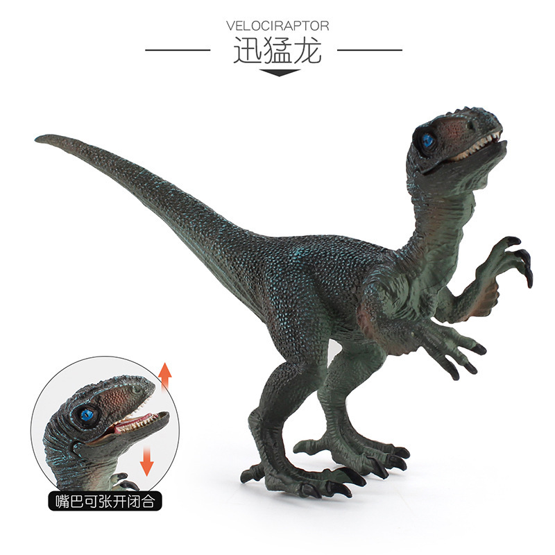 Amazon simulación dinosaurio Jurásico modelo sólido Raptor doble cresta dragón boca móvil decoración de escritorio juguete