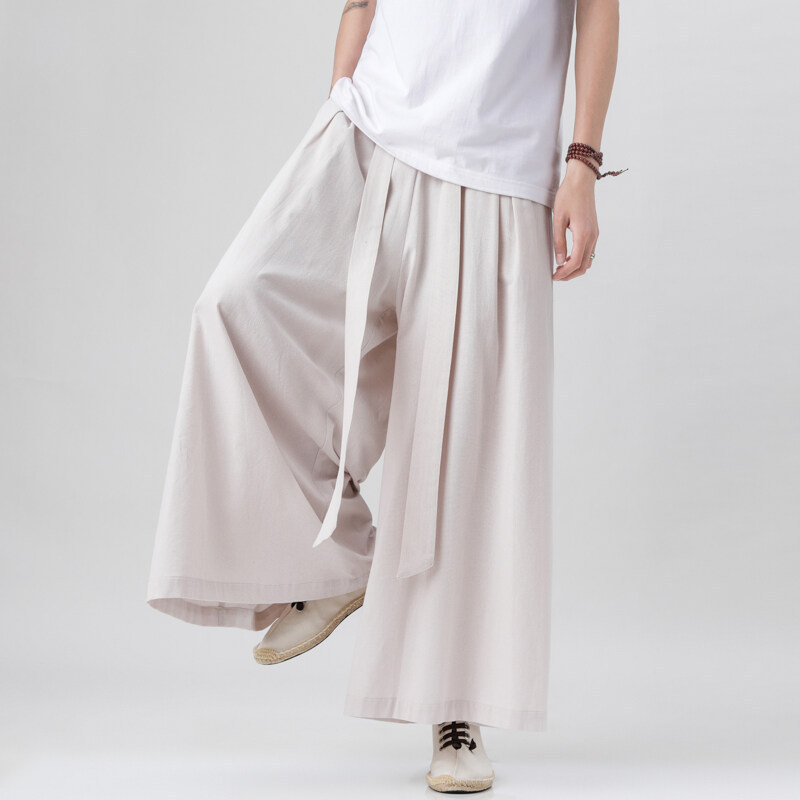 Wide Leg Pants Men's Trendy All-match Summer Loose Straight Cotton and Linen Pants Men's Linen Pants plus size Tang Dress Bloomers Wide Leg Pants Men's Trendy All-match Summer Loose Straight Cotton and Linen Pants Men's Linen Pants plus size Tang Dress Bloomers