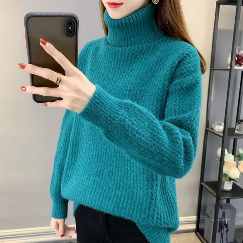 智贝主图_2高领毛衣女秋冬季2021年新款宽松外穿女士套头