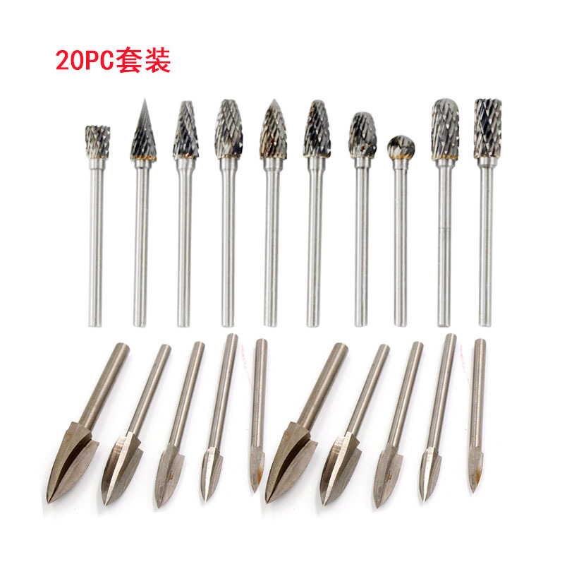 3mm电磨钨钢木工小旋转锉 雕刻DIY打磨磨头铣刀套装配件2.35