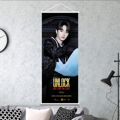 Korean Star Merchandise Stray Kids Male Singing Group Scroll Painting 35X90CM Wall Art