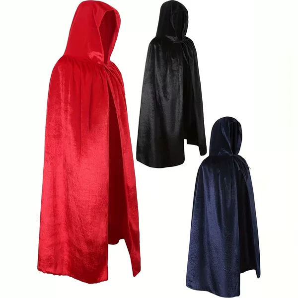 Halloween Velvet Cape for Adults and Children, Costume for Grim Reaper, Vampire, Witch, Wizard