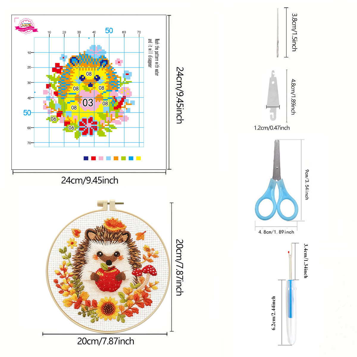 Amazon venta caliente de bordado cruzado animal pequeño conjunto de cuatro piezas principiante bordado cruzado diy conjunto de bordado manual image 3