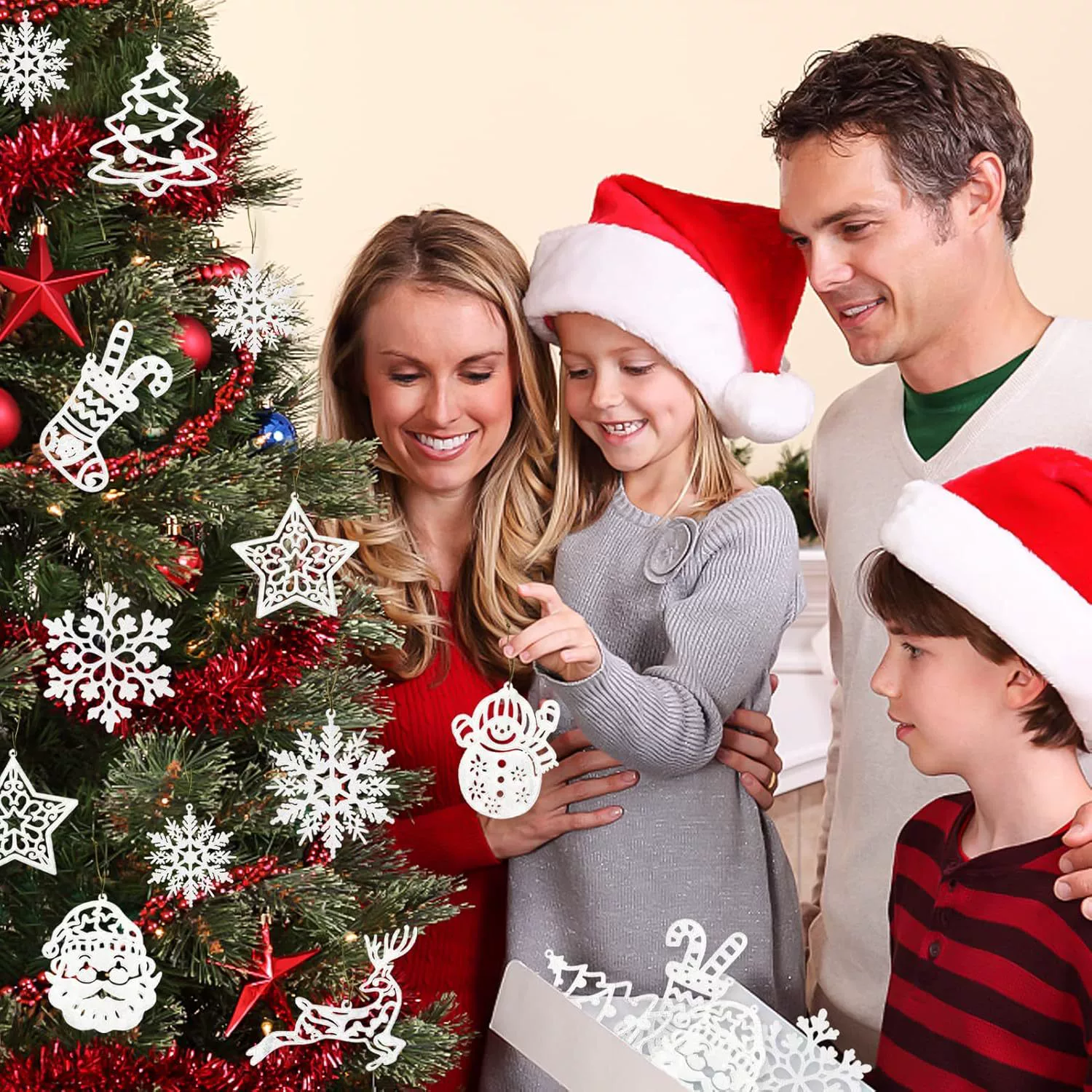 Рождественские деревянные украшения висячие рождественские деревянные этикетки блеск снежинки олень Санта-Клаус снеговик украшения