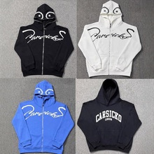 欧美高街 秋冬新款爱心印花加绒连帽卫衣运动卫裤休闲长裤套装