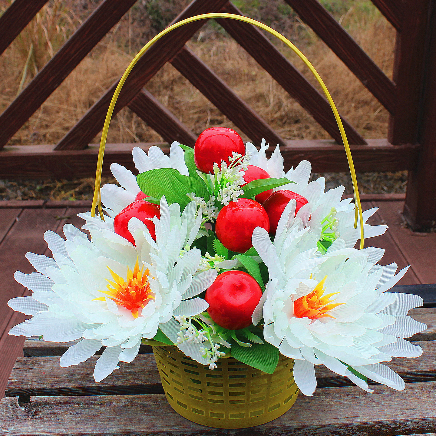 Qingming Festival simulated fruit flower basket chrysanthemum…