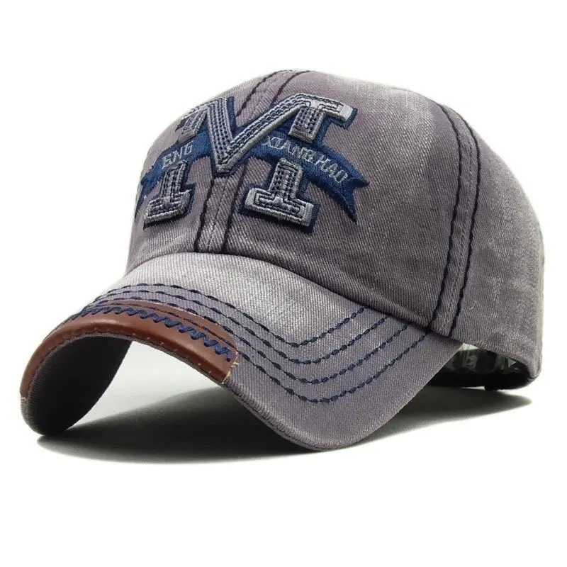 Men's Trendy Duck Tongue Outdoor Sunshade Denim High Quality Embroidered Baseball Hat Adjustable_voghion.com
