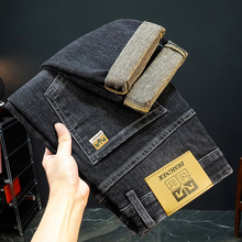 广州新塘镇牛仔裤男款春秋2025新款高端欧美潮牌宽松弹力休闲裤子