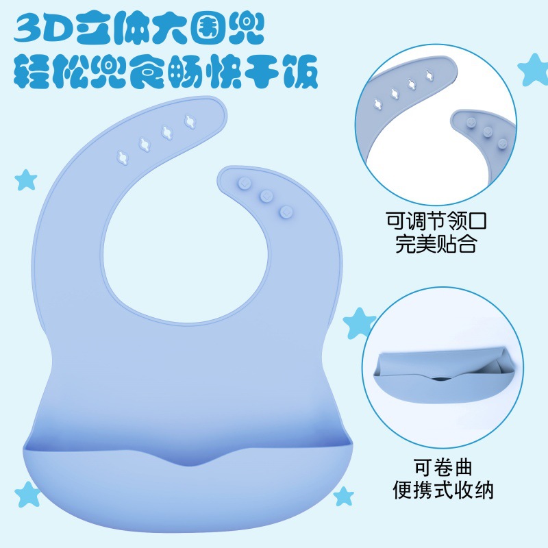 Alimentos de silicona set de cubiertos para niños cucharas blandas tenedor ventosa cuenco divisor de platos de comedor bib puede personalizar caja de regalo