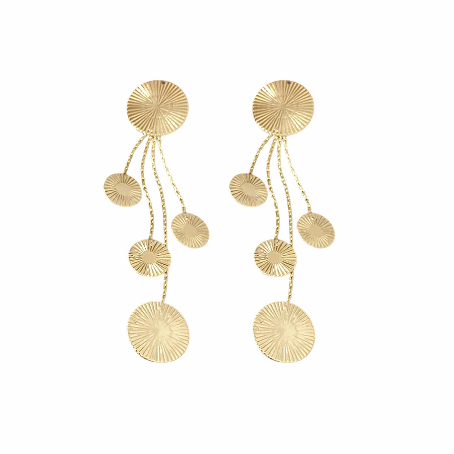 Agujas de plata transfronterizas redondas de textura aretes de bordas metalles europeos y estadounidenses pernos de aretes personales fríos exagerados aretes image 6