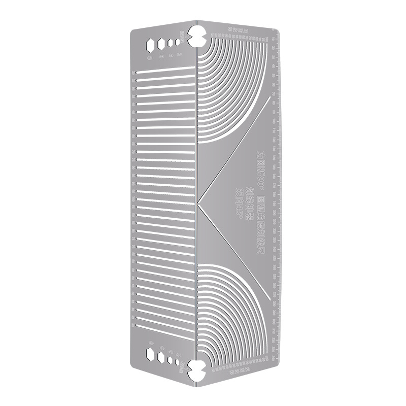 90度圆弧角画线尺方管折圆尺方管方钢折变直角圆弧不锈钢划线器