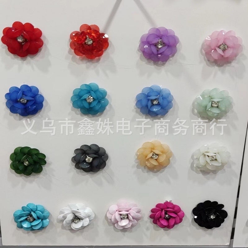 彩色仿玉石精致山茶花染色花朵DIY辅料