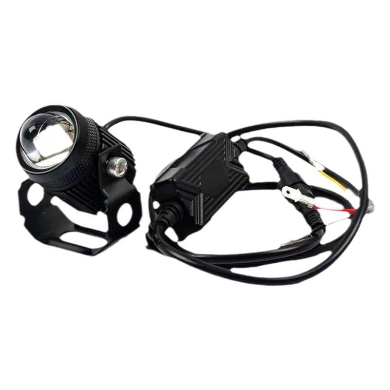 Cross-Border Wholesale Led Car Lens Spotlight Car A-Pillar Guard Bar Motorcycle Modified Yellow and White Headlight Two-Color