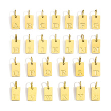 新款26个英文字母吊坠配件不锈钢镀18k金挂件diy饰品跨境配件批发