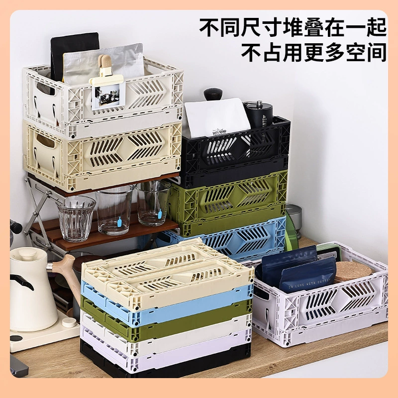 ⇓ Пластиковая складная корзина с отверстиями для хранения и транспортировки, большая пластиковая корзина для перевозки фруктов и овощей, складной ящик с защитой от пыли.