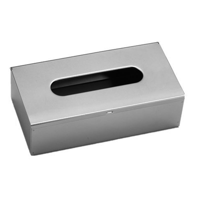 En stock al por mayor Hotel baño suministros caja de pañuelos de acero inoxidable caja de papel higiénico cuadrado mesa de escritorio caja de pañuelos
