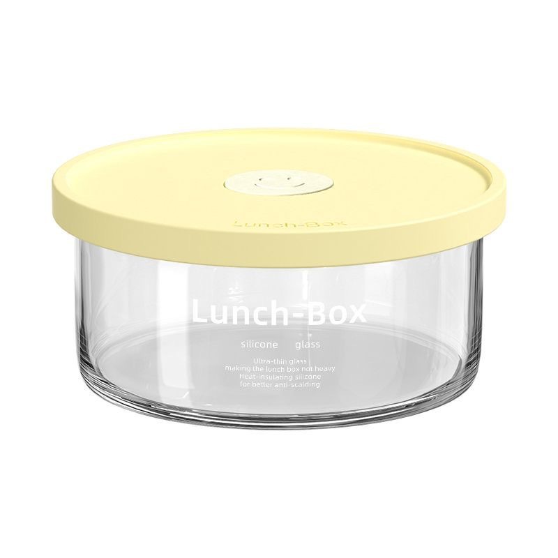 Caja de almuerzo de vidrio de alta capacidad de silicio de silicio calentado por horno de microondas caja de preservación especial de frutas y cajas de sellado de alimentos