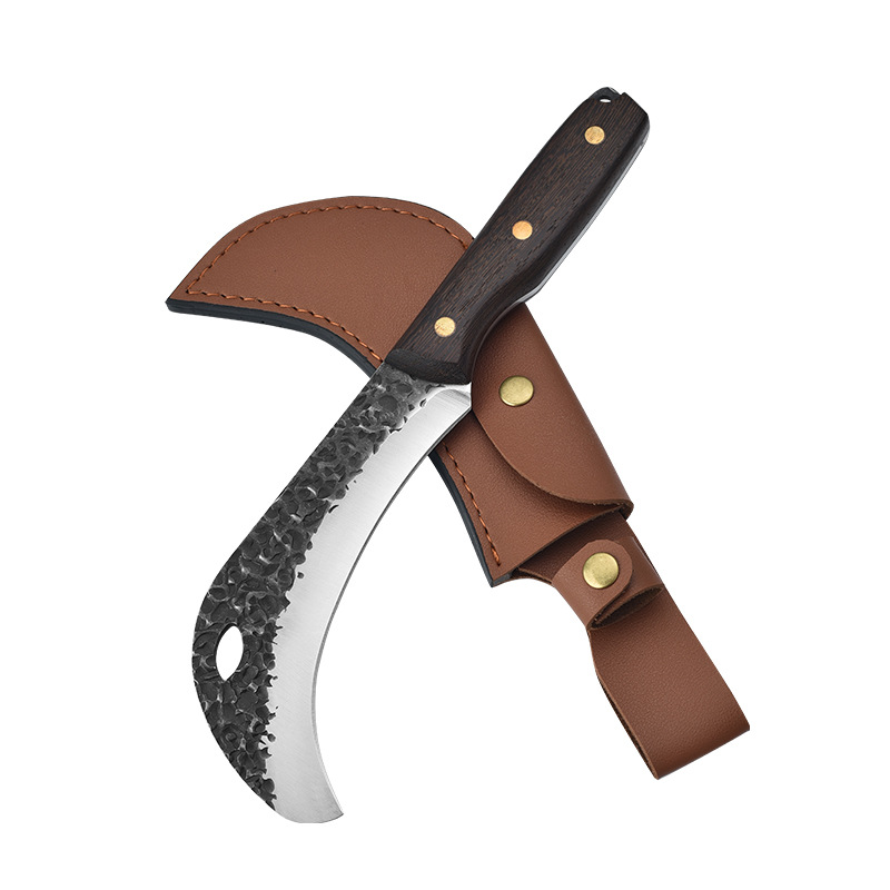 木柄榴莲刀手工锻开榴莲工具户外镰刀砍菜刀出骨刀户外弯刀|ms