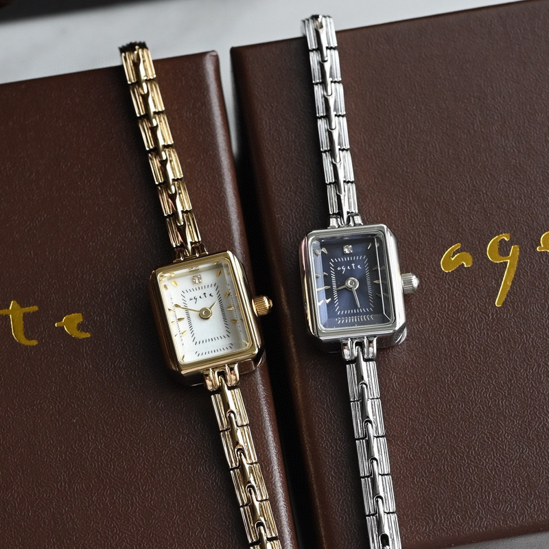Japanese Akado Watch Agete Same Style Wheat Ear Japanese Style Sweet Compact Octagonal Vintage Women's Small Silver Watch Japanese Akado Watch Agete Same Style Wheat Ear Japanese Style Sweet Compact Octagonal Vintage Women's Small Silver Watch