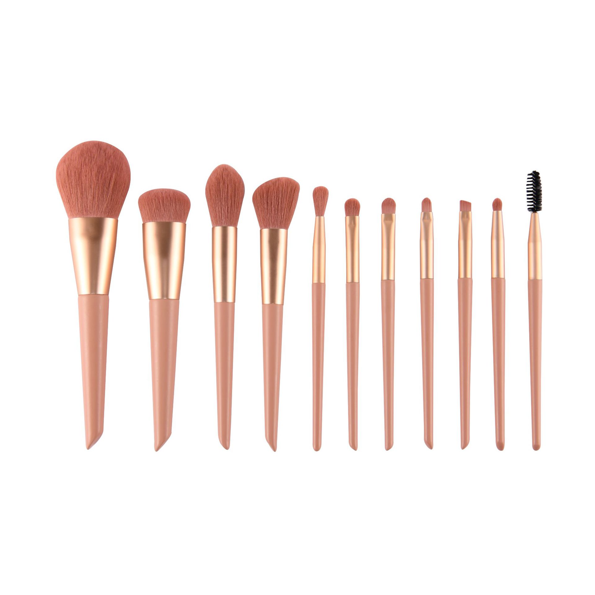 Nuevo 11 piezas de azúcar mancha polvo maquillaje cepillo traje super suave cerdas cepillo suelto sombra de ojos maquillaje cepillo entrega de una sola pieza