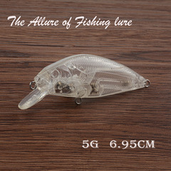 Fishing Gear Minnow Lure 6.95cm/5.0g Processable Hard Baits Transparent Body Plastic Fake Lure Factory Wholesale