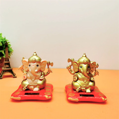 Solar Energy Southeast Asian Style Indian Elephant God Figurine Creative Decorative Item Wellness Center Thai Elephant