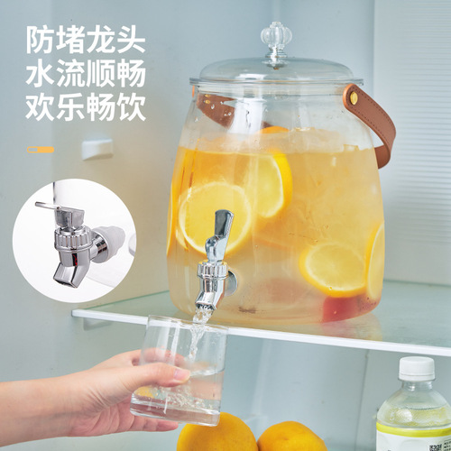 Household Large Capacity Beverage Barrel High-End Summer Ice Bucket Food-Grade Plastic Tea Water Separator with Electroplated Spout