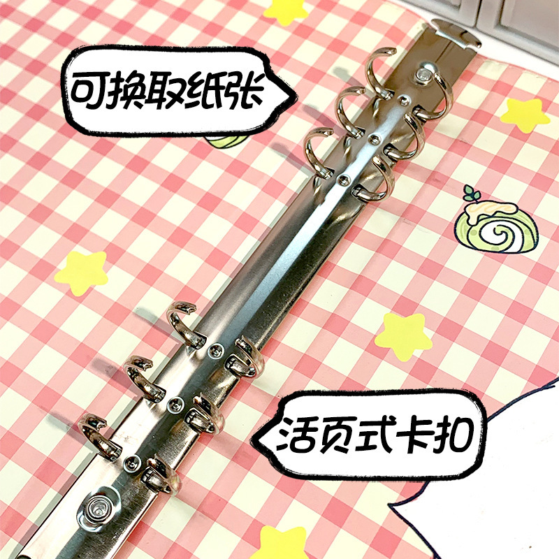 新款活页卡册a5星星CoCo酱软皮笔记本可拆卸空白记事本卡通手账本|undefined