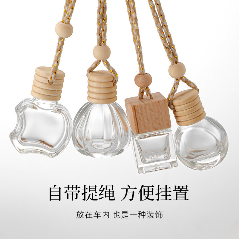 Botella de fragancia de 10ml de vidrio transparente colgante de fragancia botella vacía botella de fragancia de salida de aire del automóvil botella de fragancia de muestra pequeña botella