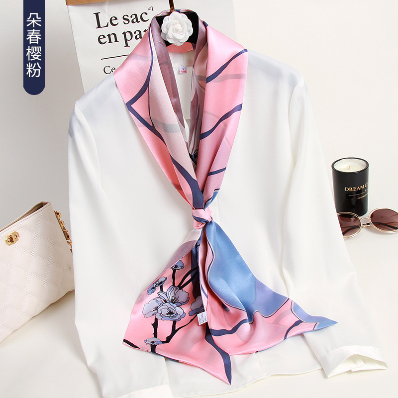 Silk Ribbon 100% Mulberry Silk Small Silk Scarf Women Spring Small Ribbon Women Tie Hair Tie Bag Decorations Fashion