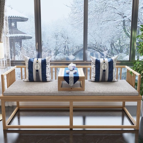 3L modern Chinese-style solid wood Luohan bed for small apartments, bed-sofa for home use, living room Zen-style sand discovery, modern minimalist princess bed for lying down