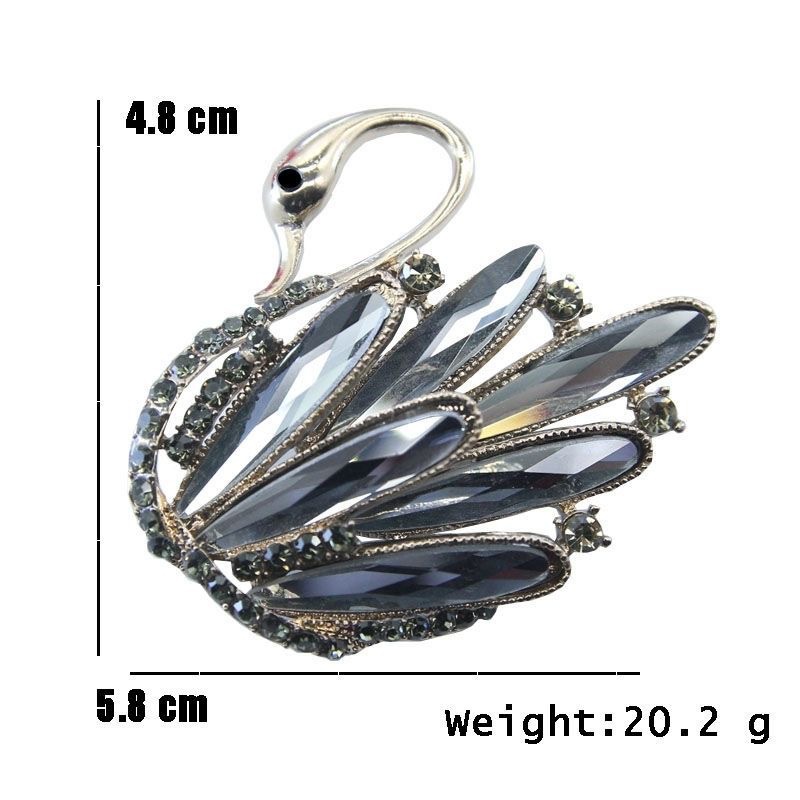 19g Weight Corsage Classification Daily Occasion Alloy Material Swan Pattern Unisex Gender Elegant Style Elegant Pin Swan Alloy Unisex Corsage 1